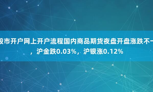 股市开户网上开户流程国内商品期货夜盘开盘涨跌不一，沪金跌0.03%，沪银涨0.12%